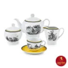 چینی زرین سرویس 17 پارچه چای خوری ایتالیا اف طرح ویلیج