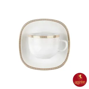 چینی زرین سرویس 12 پارچه چای خوری کواترو ریوا طلایی