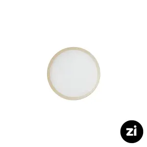 بشقاب تخت چینی زرین (Zi) فرم اس پاستل کرم سایز 12