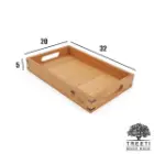 سینی چوبی تیریتی طرح ژاپنی دسته دار سایز کوچک B3620