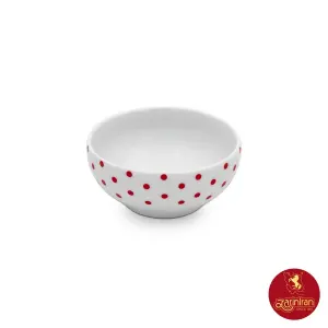 چینی زرین پیاله ایتالیا اف سایز 10 طرح اسپاتی قرمز 6 عددی