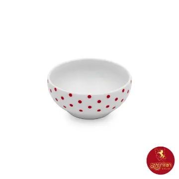 چینی زرین پیاله ایتالیا اف سایز 10 طرح اسپاتی قرمز 6 عددی