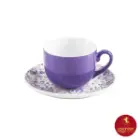 سرویس 12 پارچه چای خوری چینی زرین ایتالیا اف طرح ولوت بنفش