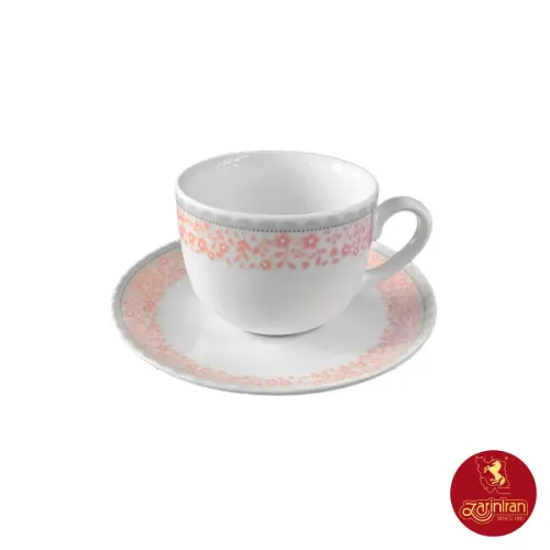 سرویس 12 پارچه چای خوری چینی زرین طرح کلارا گلبهی