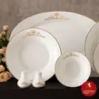 سرویس غذاخوری چینی زرین شهرزاد طرح کوئین طلایی 6 نفره