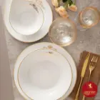 سرویس غذاخوری چینی زرین شهرزاد طرح کوئین طلایی 6 نفره
