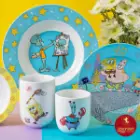 سرویس کودک چینی زرین طرح باب اسفنجی 5 پارچه با لیوان