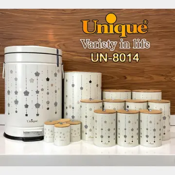 سرویس آشپزخانه یونیک 15 پارچه UN-8014 کرم ستاره آویز درب بامبو