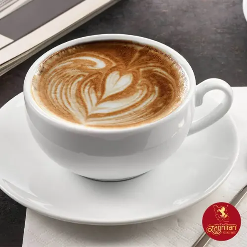 فنجان و نعلبکی کاپوچینو، لاته چینی زرین سفید