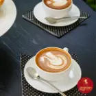 فنجان و نعلبکی کاپوچینو، لاته چینی زرین سفید