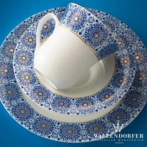 سرویس چینی 12 نفره شهرزاد طرح سلطانیه طلایی والندورفر Wallendorfer قسطی