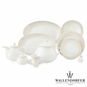 سرویس چینی با کیفیت والندورفر Wallendorfer شهرزاد طرح مریدین طلایی 12 نفره
