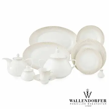سرویس چینی با کیفیت والندورفر Wallendorfer شهرزاد طرح مریدین طلایی 12 نفره