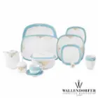 سرویس چینی با کیفیت والندورفر Wallendorfer کواترو طرح آرمیتاژ فیروزه ای 12 نفره