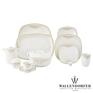 سرویس چینی با کیفیت والندورفر Wallendorfer کواترو طرح موناکو 12 نفره