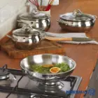 سرویس قابلمه استیل کرکماز 9 پارچه A1800