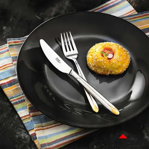 مشخصات سرویس 116 پارچه ناب استیل مدل پالرمو دورطلایی جعبه کادویی