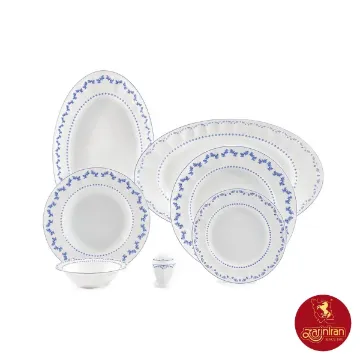 چینی زرین سرویس 6 نفره نئوکلاسیک طرح فرانسیس سرمه ای