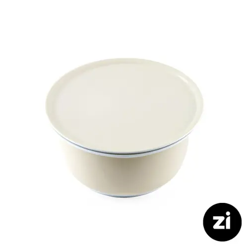 کاسه در دار چینی زرین زی سایز بزرگ پاستل کرم