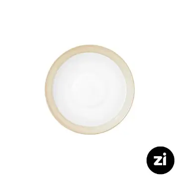 نعلبکی زیر استکانی چینی زرین (Zi) فرم اس سایز 12 طرح پاستل کرم
