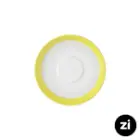 نعلبکی زیر استکانی چینی زرین (Zi) فرم اس سایز 12 طرح پاستل لیمویی