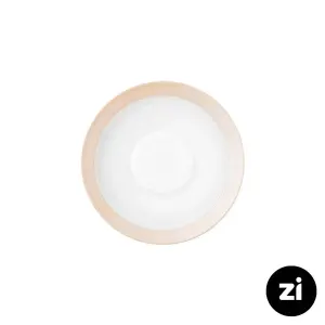 نعلبکی زیر استکانی چینی زرین (Zi) فرم اس سایز 12 طرح پاستل گلبهی