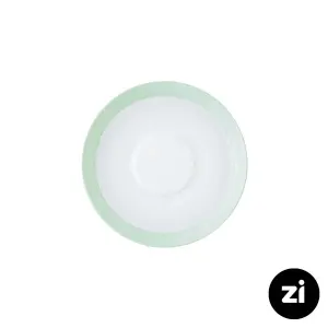 نعلبکی زیر استکانی چینی زرین (Zi) فرم اس سایز 12 طرح پاستل سبز