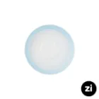 نعلبکی زیر استکانی چینی زرین (Zi) فرم اس سایز 12 طرح پاستل آبی