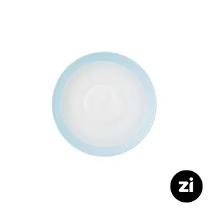 نعلبکی زیر استکانی چینی زرین (Zi) فرم اس سایز 12 طرح پاستل آبی