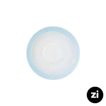 نعلبکی زیر استکانی چینی زرین (Zi) فرم اس سایز 12 طرح پاستل آبی