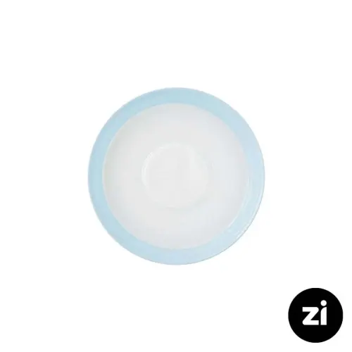 نعلبکی زیر استکانی چینی زرین (Zi) فرم اس سایز 12 طرح پاستل آبی