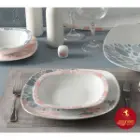 چینی زرین سرویس 12 نفره کواترو طرح سلنا صورتی