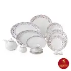 سرویس چینی زرین شهرزاد طرح باغستان با گلریزهای رنگین مینیمال
