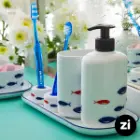 ست سرویس بهداشتی چینی زرین زی هایگن طرح ماهی