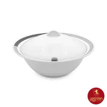 سوپ خوری چینی زرین هتلی 49 با شیار ملاقه 1650 سی سی طرح وگاس