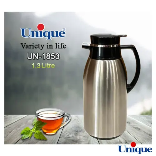 فلاسک یونیک 1.3 لیتر استیل شیشه صورتی UN-1853