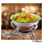 سالادخوری یونیک با انبر نگین دار نقره ای UN-3618