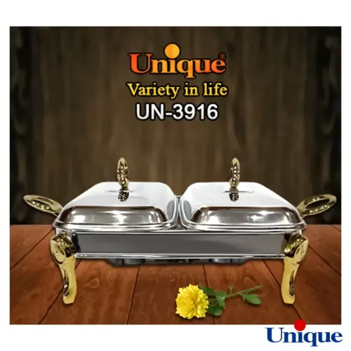 سوفله خوری یونیک دو خانه نگین دار طلایی UN-3916