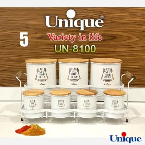 ست ادویه 7 عددی پایه دار یونیک UN-8100