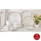 سرویس چینی زرین کواترو طرح ریوا طلایی 12 نفره 98 پارچه