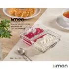 اردورخوری شیشه ای مستطیل 2 خانه لیمون