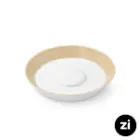 نعلبکی زیر استکانی چینی زرین (Zi) فرم اس سایز 12 طرح پاستل کرم