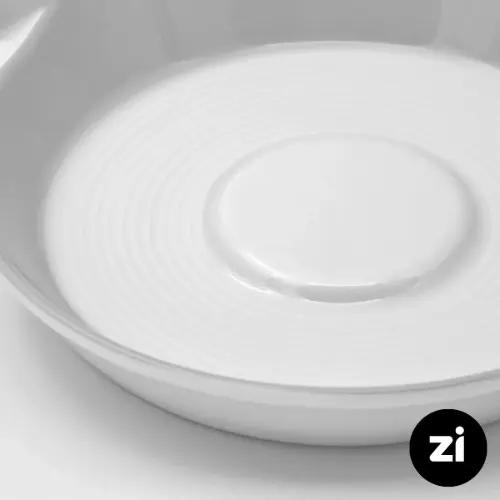 نعلبکی زیر استکانی چینی زرین (Zi) فرم اس سایز 15 طرح پاستل لیمویی