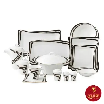 سرویس چینی زرین وینچی طرح زیبرا 12 نفره 97 پارچه