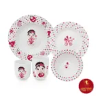 سرویس کودک چینی زرین طرح نیوبرن صورتی 5 پارچه با لیوان