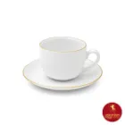 سرویس چای خوری چینی زرین ایتالیا اف طرح زرین لب طلایی 12 پارچه