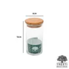 بانکه ادویه شیشه ای با درب چوبی تیریتی قطر 6 ارتفاع 12 مدل G 5004
