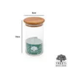 بانکه ادویه شیشه ای با درب چوبی تیریتی قطر 8 ارتفاع 14 مدل G 5008