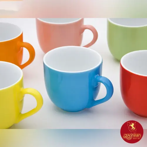 سرویس 12 پارچه قهوه خوری چینی زرین ایتالیا اف طرح پسته