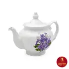 قوری چینی زرین چهارترک طرح یاس بنفش سایز 5